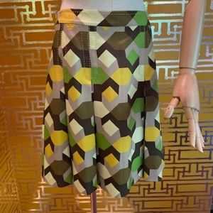 Marc by Marc Jacobs Silk Pleated Print Skirt NWT